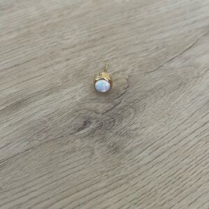 14K Gold Single Opal Earring